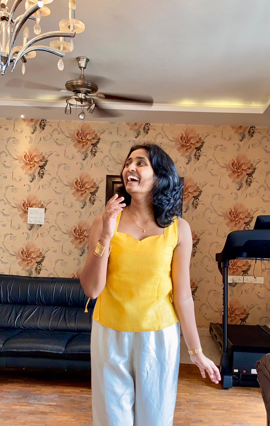 Sunshine Yellow Sleeveless Linen Top.