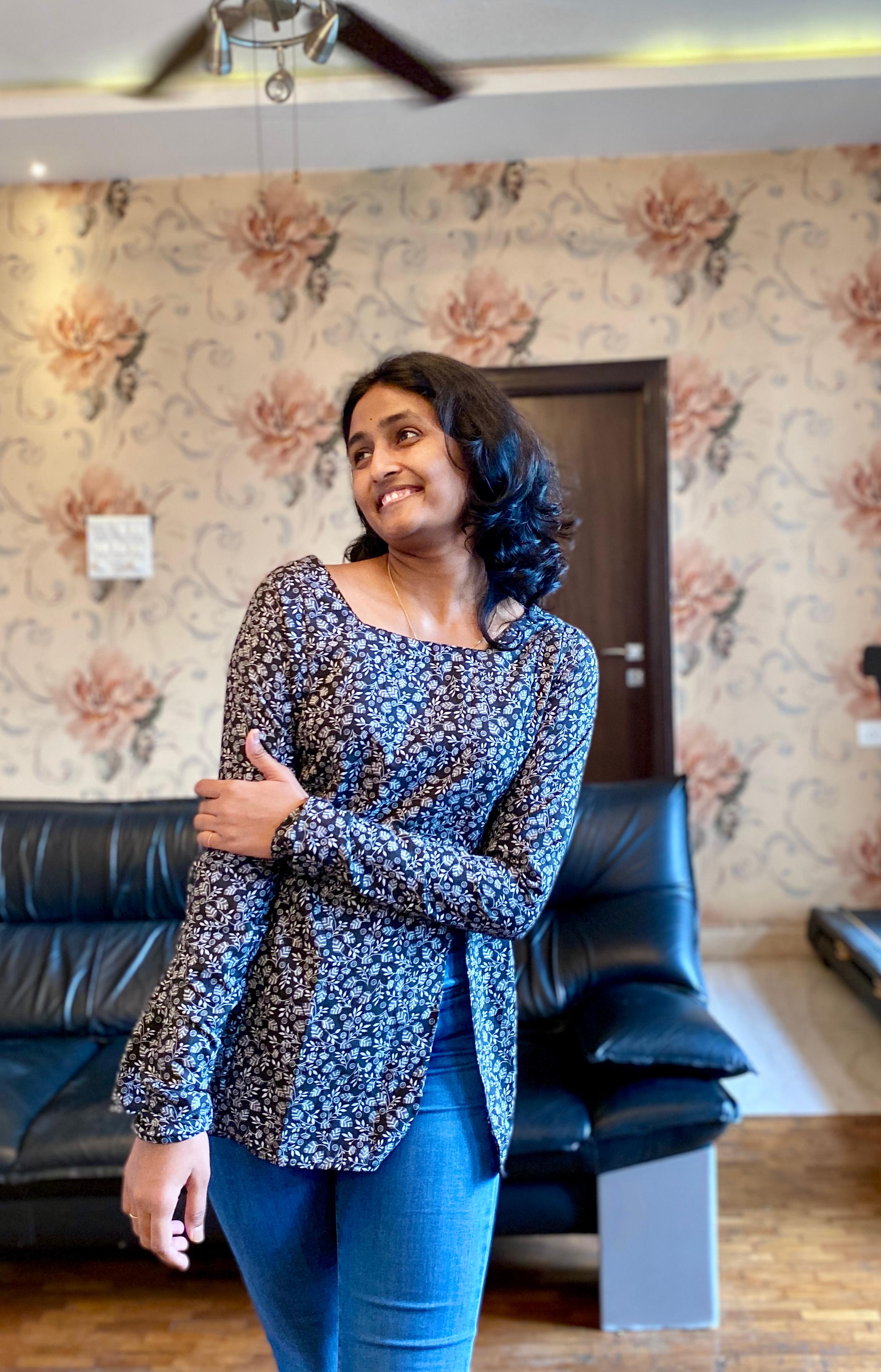 Pure Cotton leaf print Charm Short Kurti .