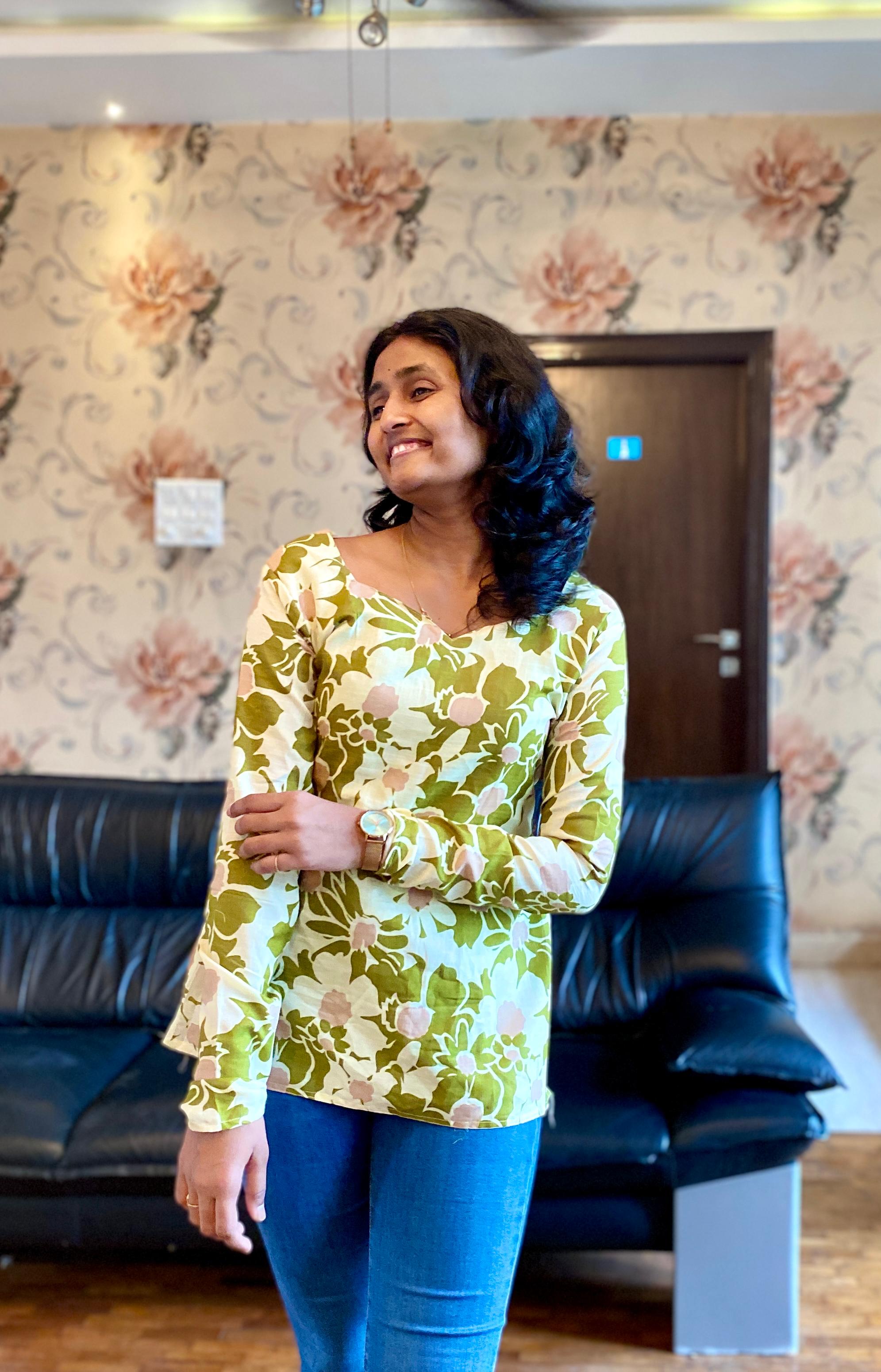 Bloom Whisper Cotton Short Kurti.